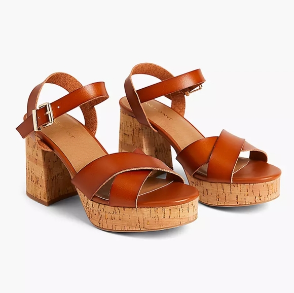 Lane Bryant Shoes - Lane Bryant Cognac Strappy Platform Sandal